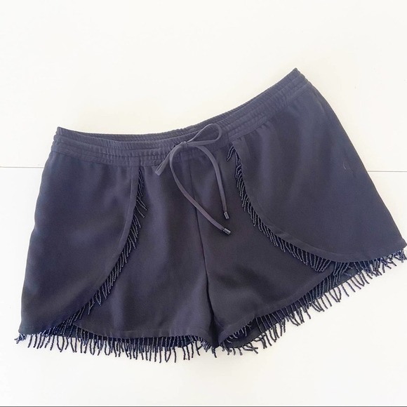 SAM EDELMAN Black Fringe Trim Shorts Size Small - Picture 7 of 7